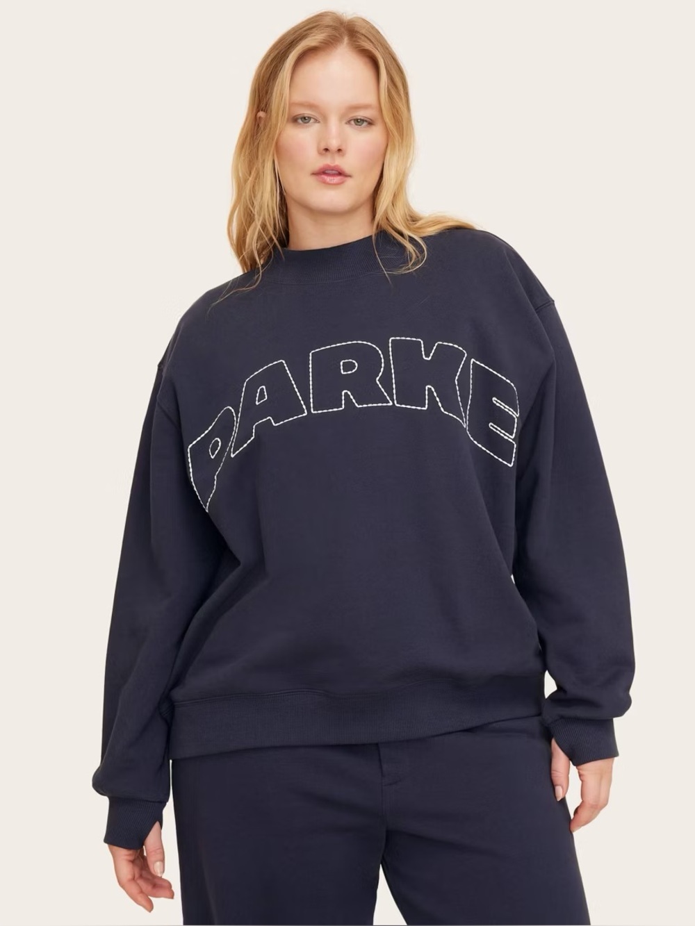 PARKE x Target Women's Mockneck Pullover Sweatshirt Navy XXS/XS